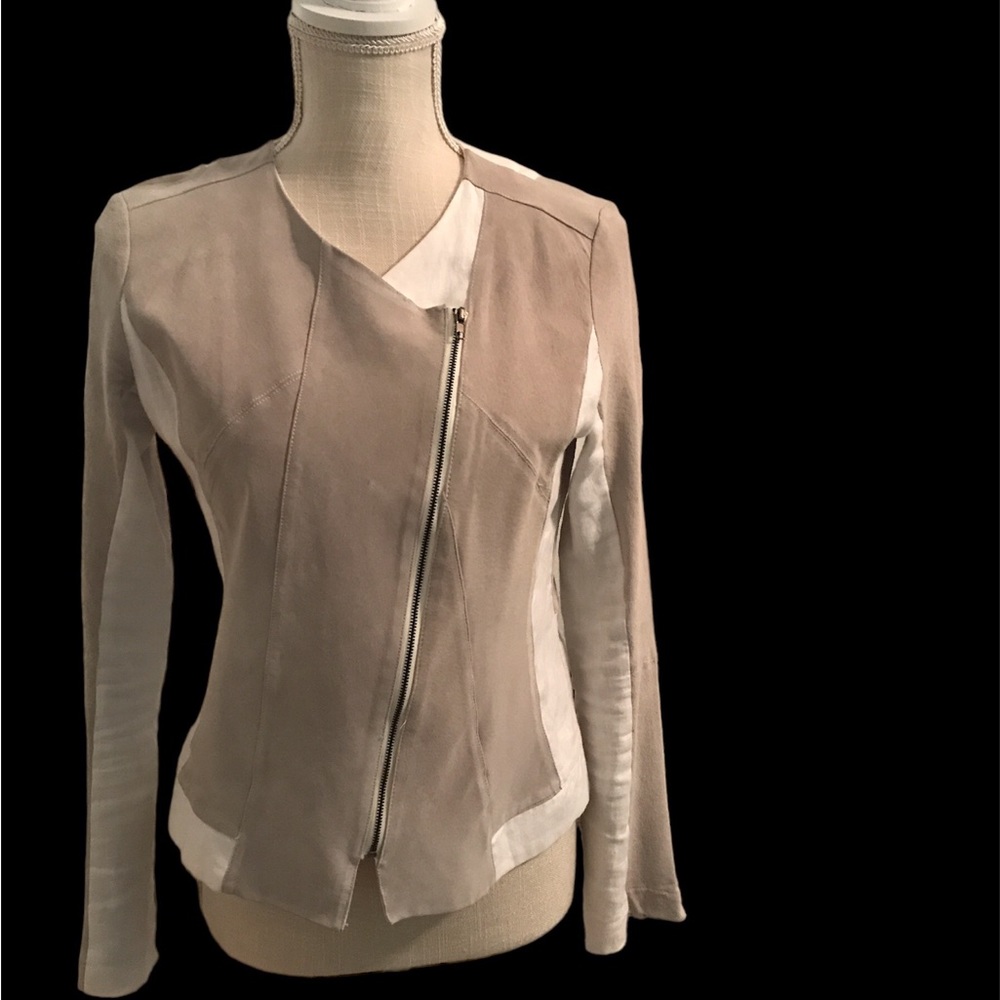 Linen and suede jacket